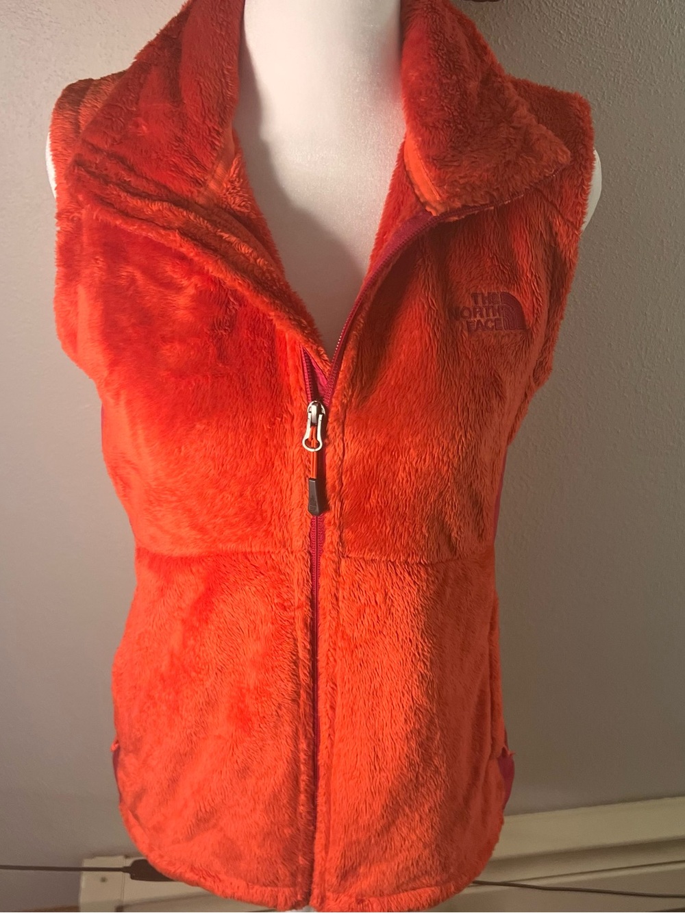 The North Face Coral Orange Plush Fleece Vest - Women's